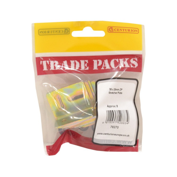 Centurion Stretcher Plate - ZP - 38mm x 28mm (8 PK)
