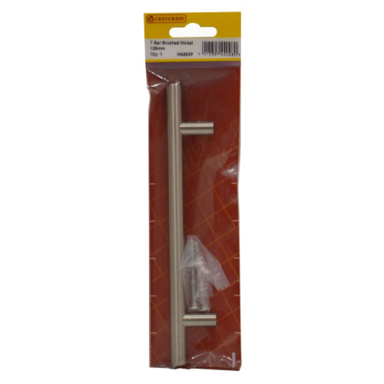 Centurion T Bar Brushed Nickel 128mm