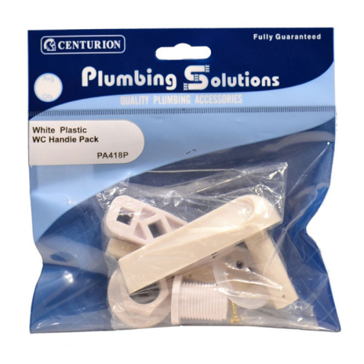 Centurion White  Plastic WC Handle Pack