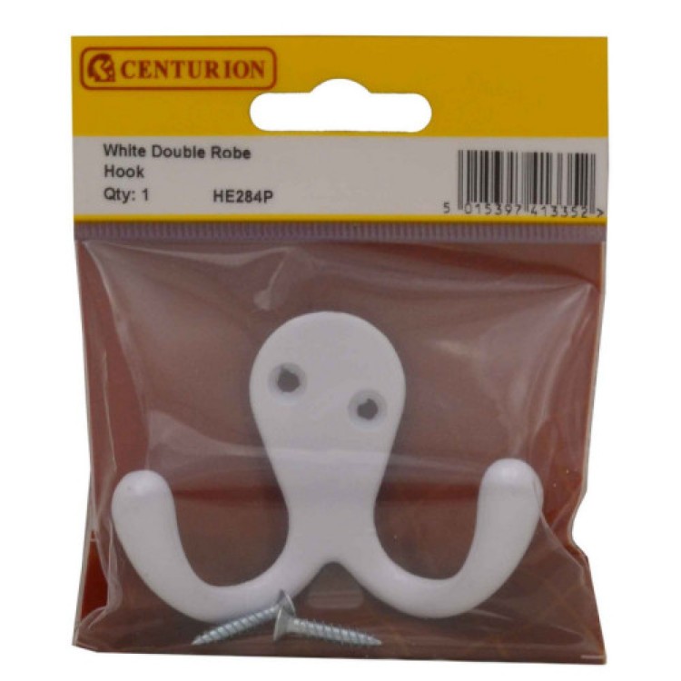 Centurion White Double Robe Hook
