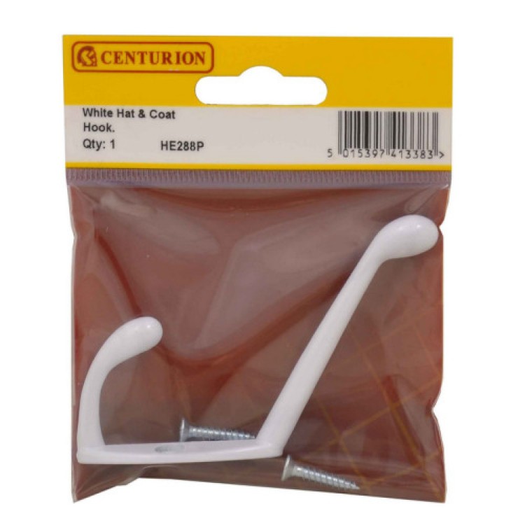 Centurion White Hat & Coat Hook