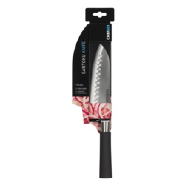Chef Aid 7 Inch Santoku Knife with Soft Grip Handle