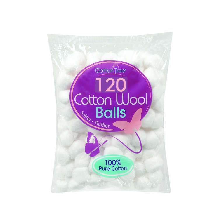 Cotton Tree 120 Pack White Cotton Wool Balls
