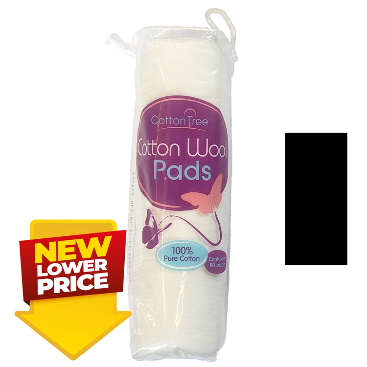 Cotton Tree 80 Pack Round Cotton Wool Pads
