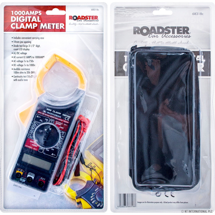 Digital Clamp Meter - With Case 1000amp