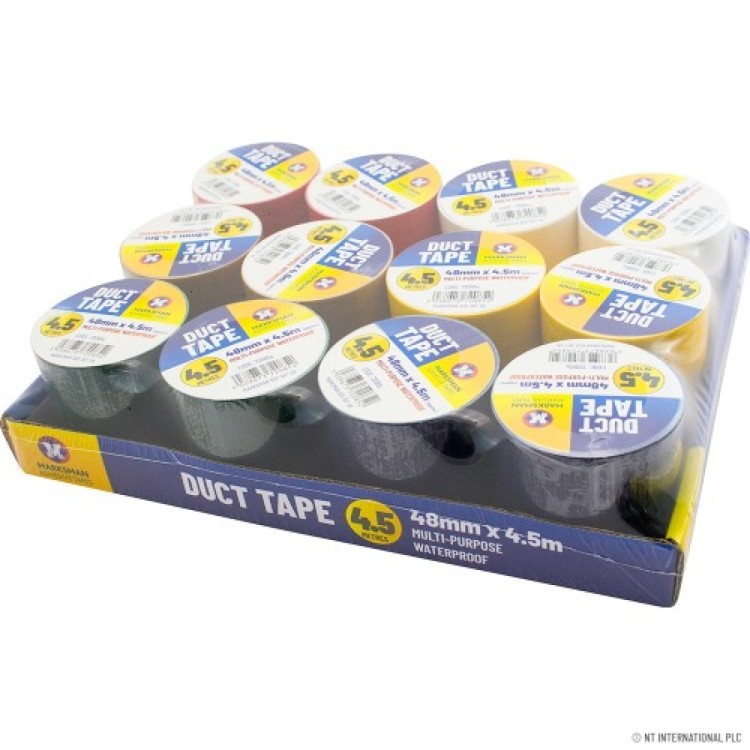  12pk Gaffer / Duct Tape 48mm x 4.5m - Asst
