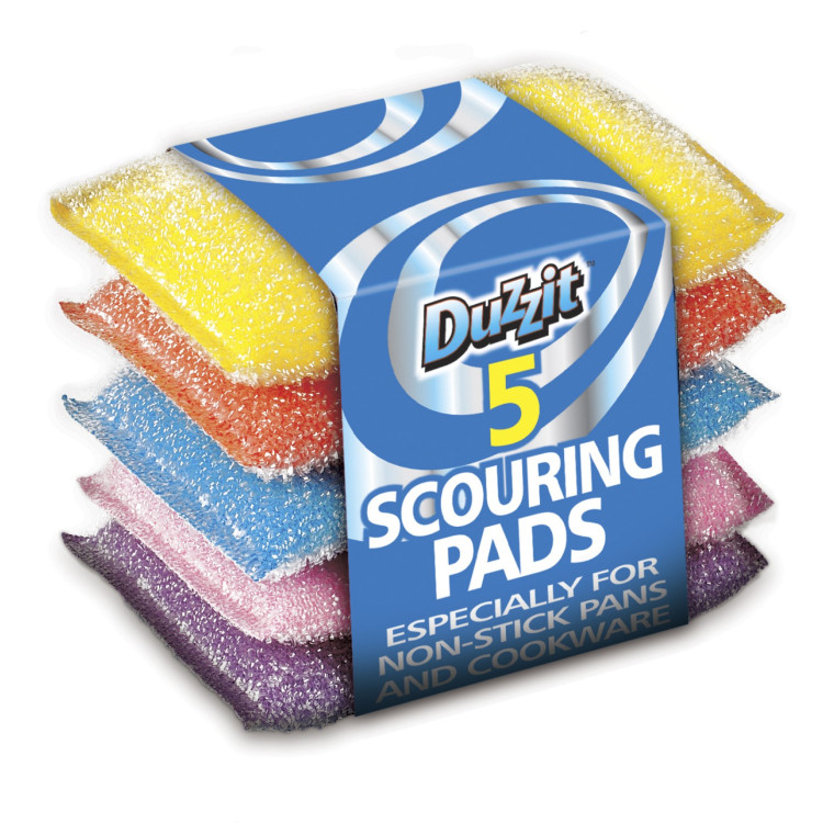 Duzzit 5 Pack Mixed Colours Scouring Pad