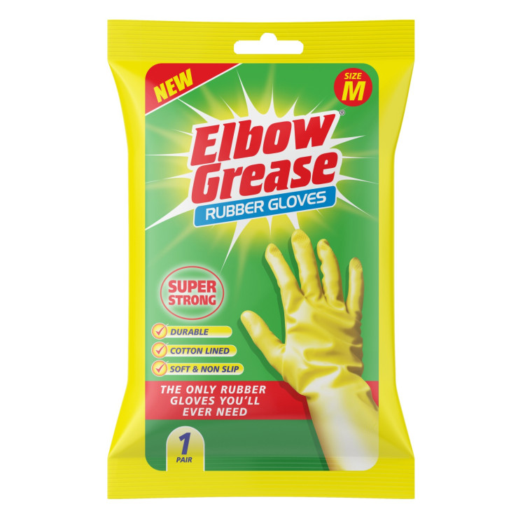 Elbow Grease Elbow Grease Super Strong Rubber Glove Medium 1Pk