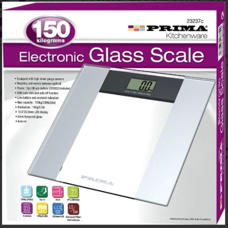 Prima Electronic Glass Scale 150kg