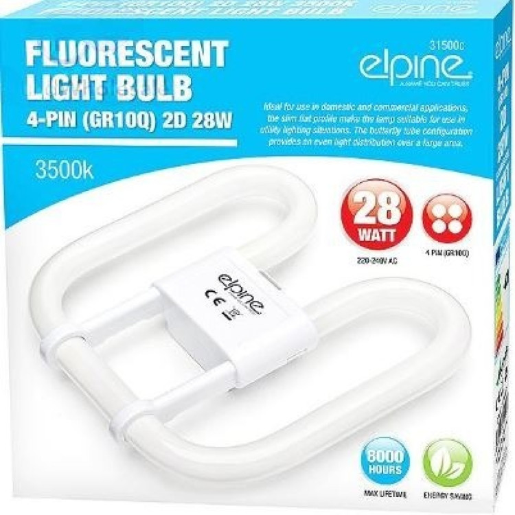 Elpine 4-Pin 2D 28W Fluorescent Light Bulb