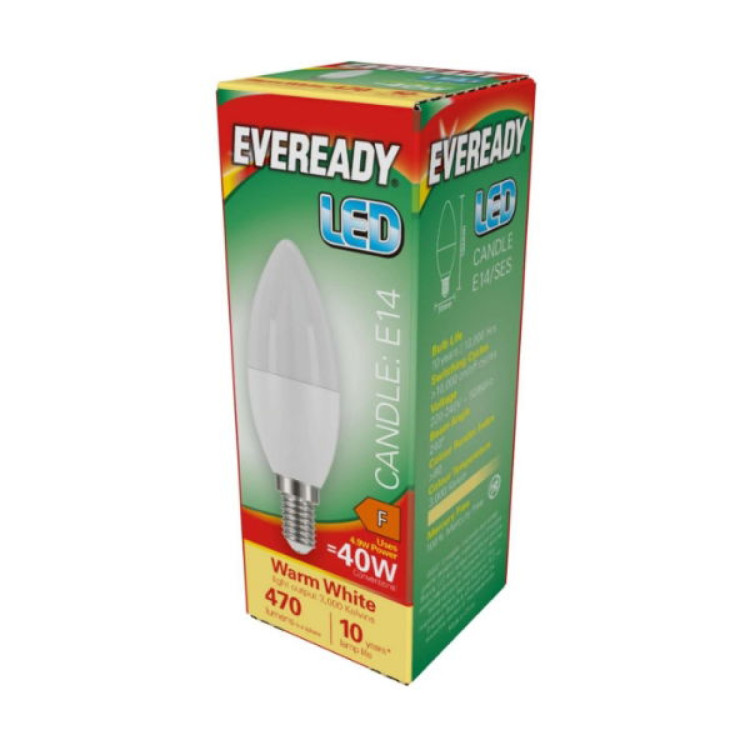 Eveready Led Candle 470Lm Opal E14 Warm White