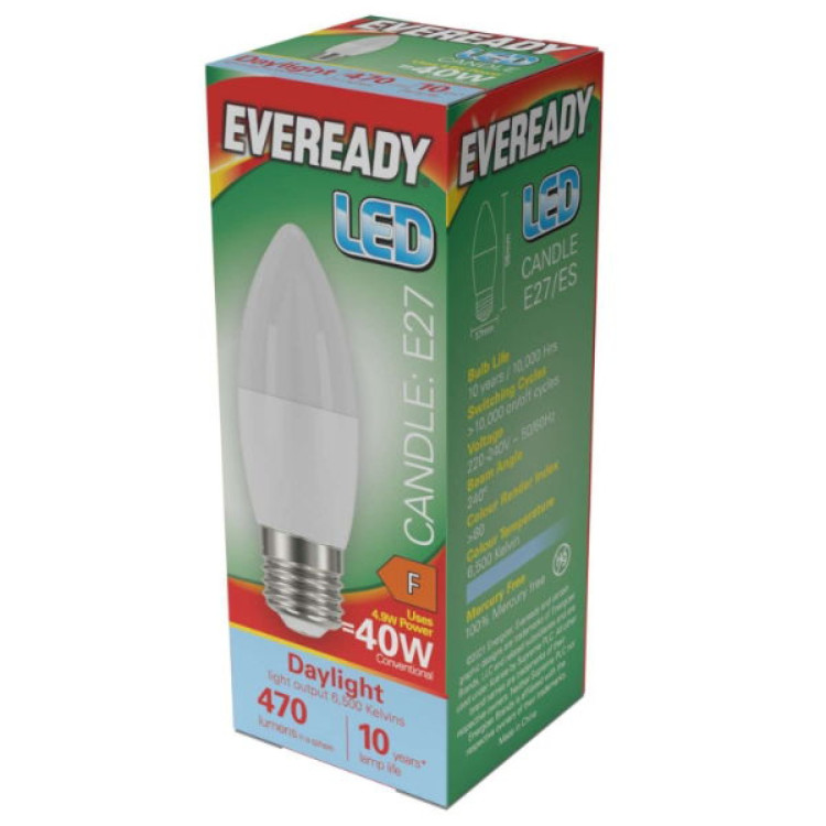 Eveready Led Candle 480Lm Opal E27 Warm Daylight 