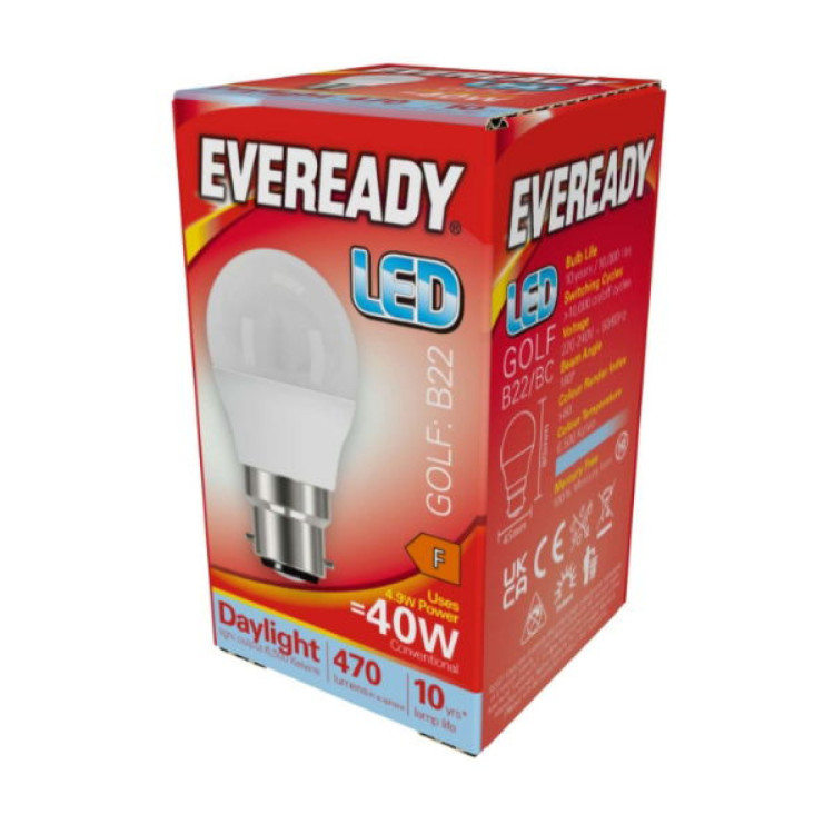 Eveready Led Golf 480Lm Opal B22 Daylight