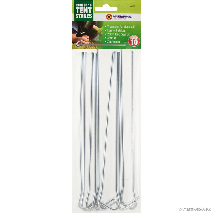 Garden Tent Pegs / Stakes 4mm x 23cm 10pc 