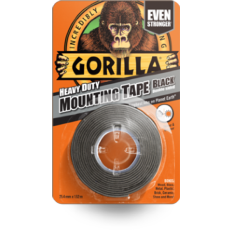 Gorilla Heavy Duty Double Sided Mounting Tape 1.5m Black