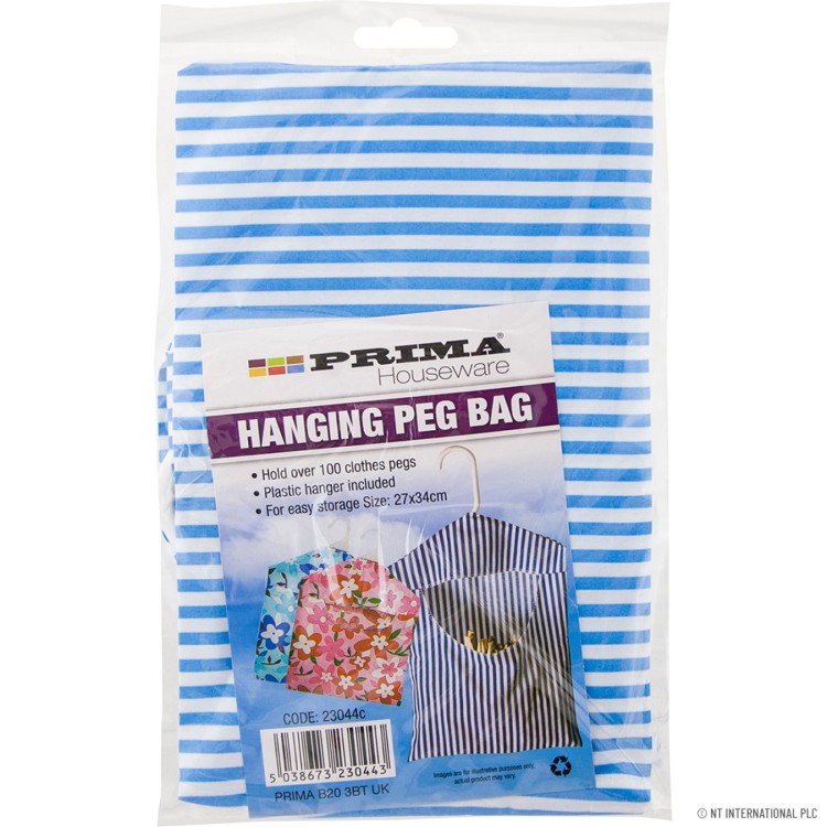 Prima  Hanging Peg Bag - Plastic / Wooden