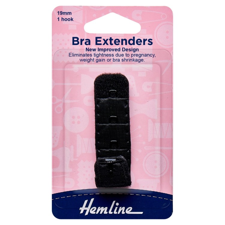 Hemline Bra Back Extenders: 19mm