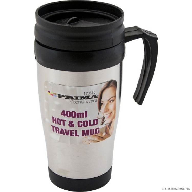 Hot Cold Travel Mug 400ml ( Steel )