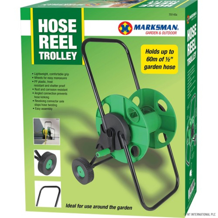Large Garden Hose Reel Trolley - Holds 60m Pipe