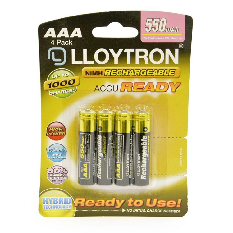 Lloytron Recharge Pre Charged Aaa Nimh Battery 550Mah (B008)