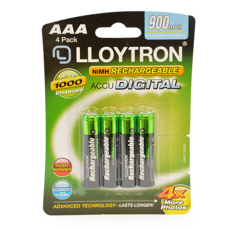 Lloytron Rechargeable Aaa Nimh Battery 900Mah 