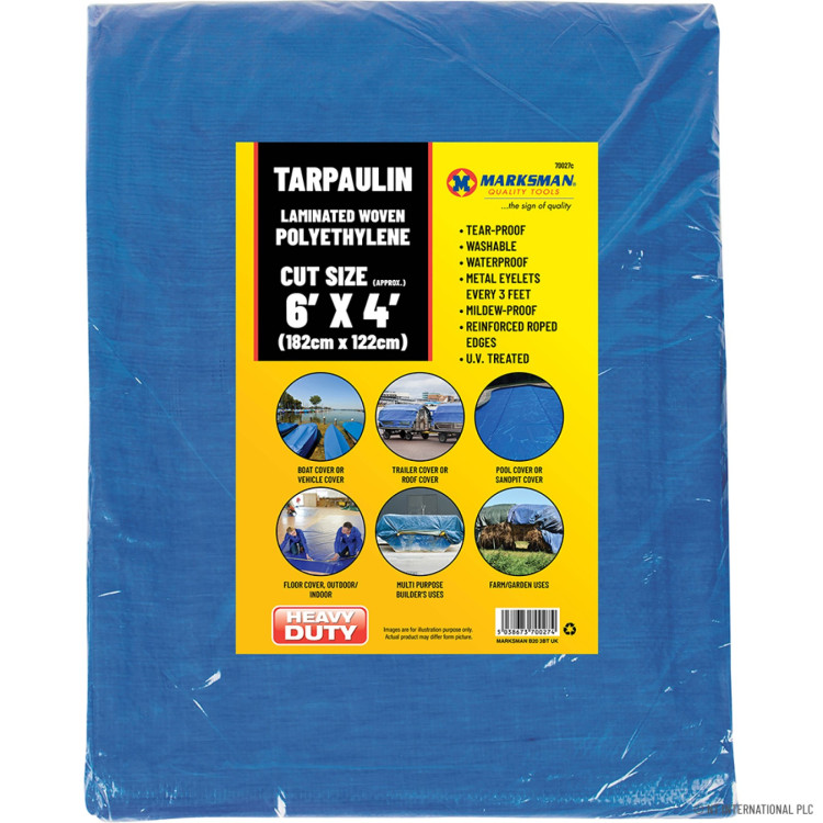  Marksman 6' x 4' Blue Tarpaulins - 1.8m x 1.2m