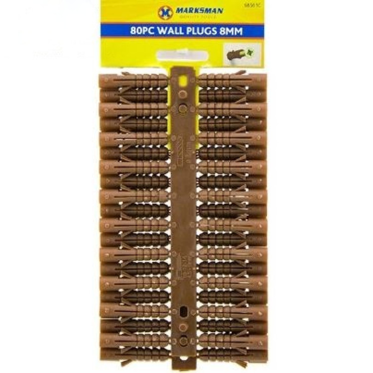 Marksman Brown Wall Plugs 8mm 80pc