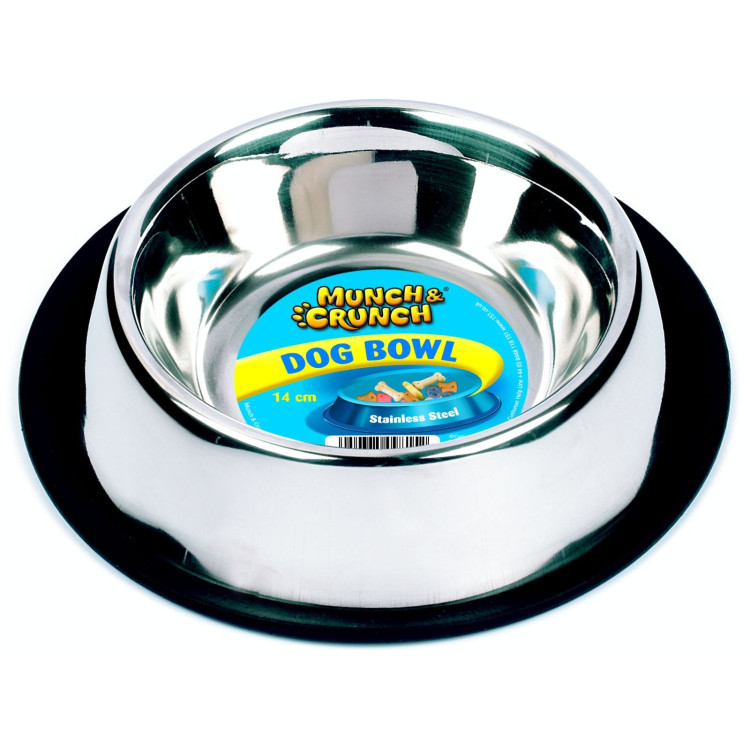 Munch & Crunch Anti-Skid Dog Bowl Steel 340ml