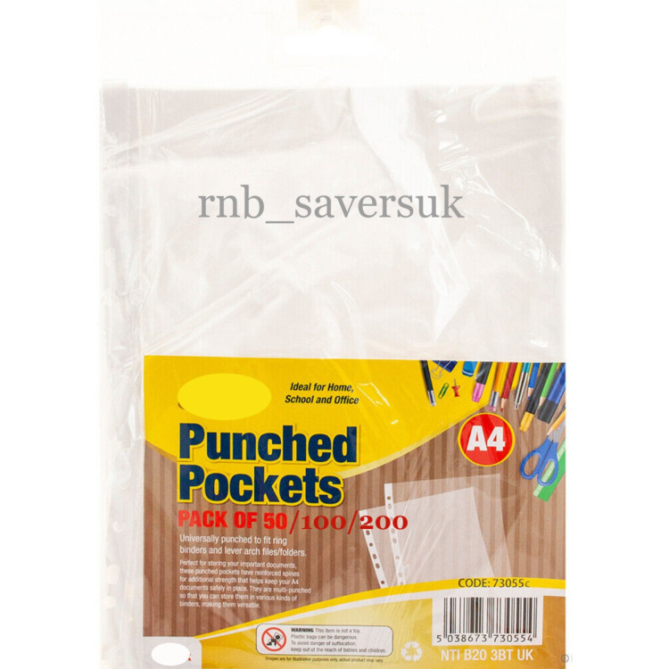 NTI Punched Pockets (Pack of 50)