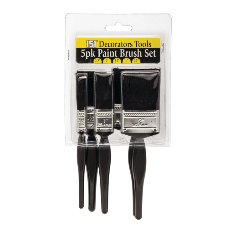151 Decorators Paint Brushes Assorted Sizes Pack of 5
