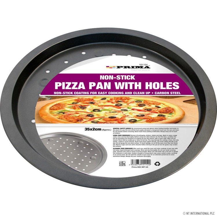  35cm x 2cm Non Stick Pizza Pan - Vent holes