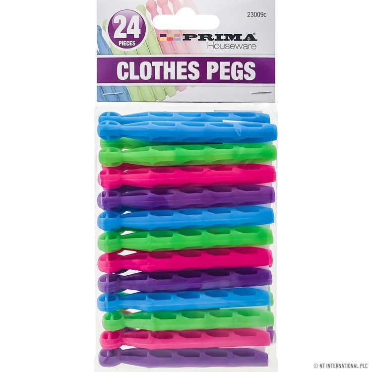 Prima 24pc Dolly Plastic Clothes Pegs
