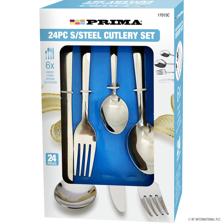 Prima 24pc S/S Cutlery Set In Colour Box