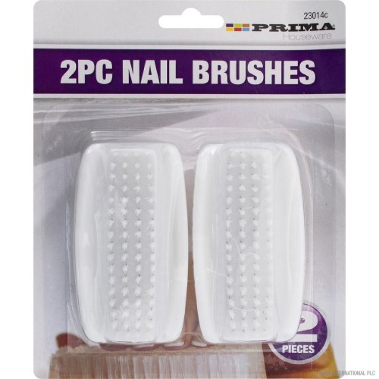 Prima  2pc Nail Brushes - White