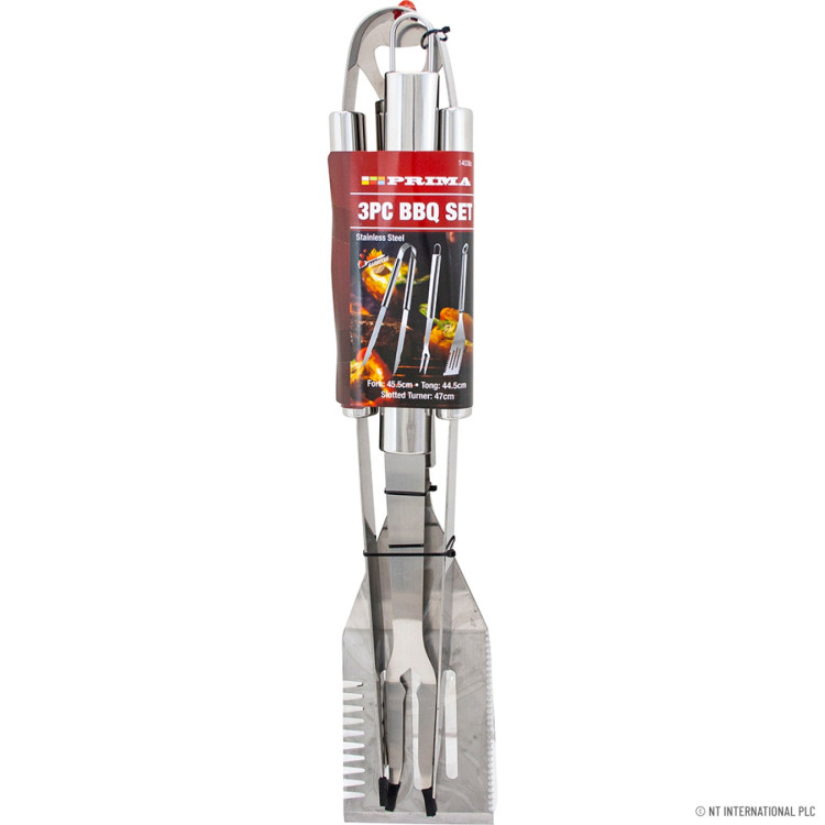 Prima 3pc BBQ Set - Stainless Steel Handles