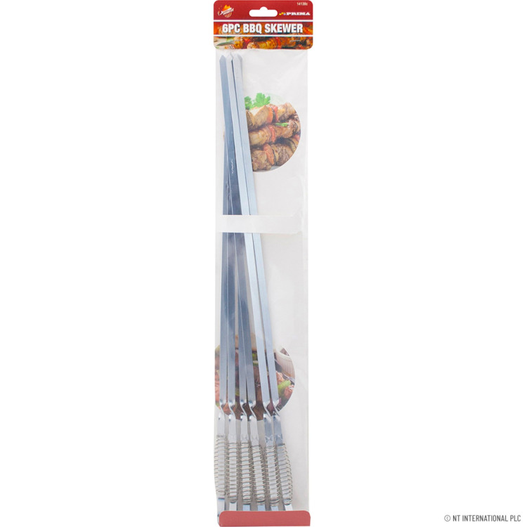 Prima  6pc BBQ Skewer Spring Handle - S/S