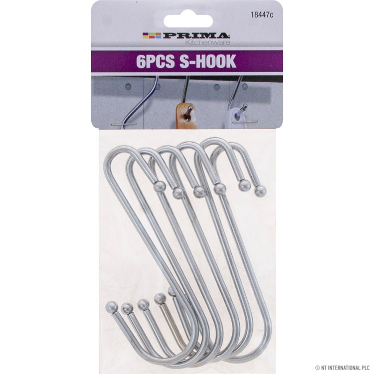 Prima 6pc S/S S Hooks