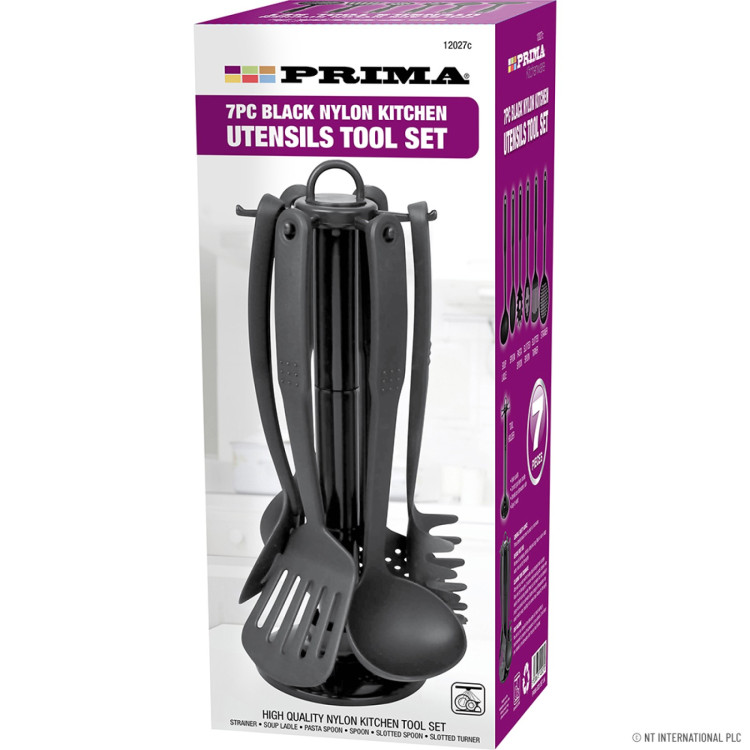 Prima  7pc Black Nylon Kitchen Utensil Tool Set