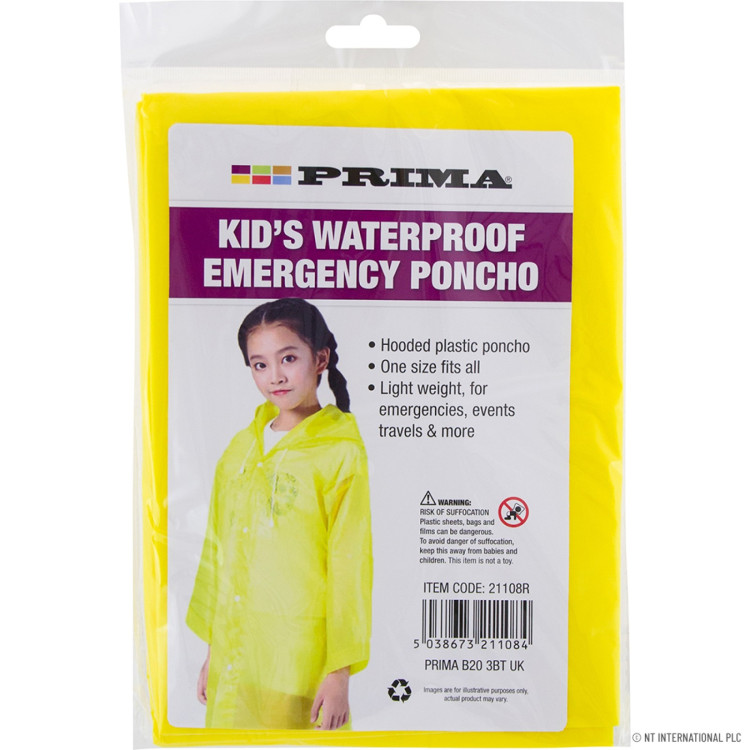 Prima  Kid's Waterproof Poncho - Rain Coat