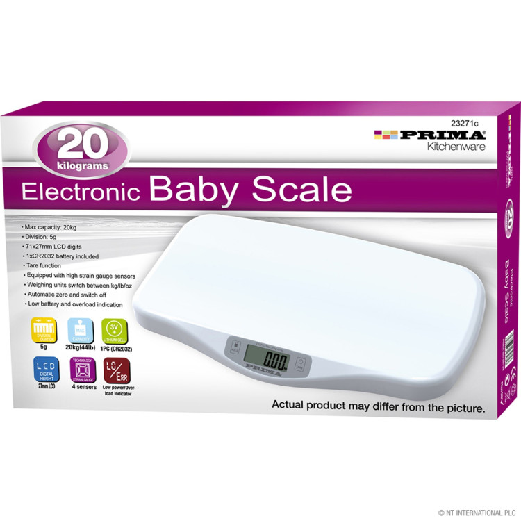 Prima 20kg Electronic Baby Scale - White