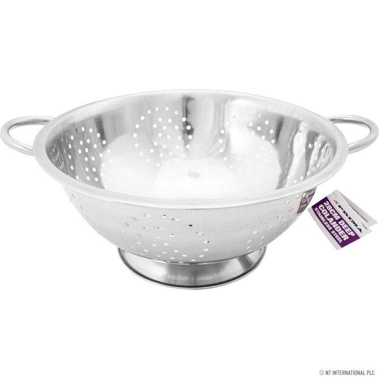 Prima 28cm Deep Collander - S/S 2 Handle