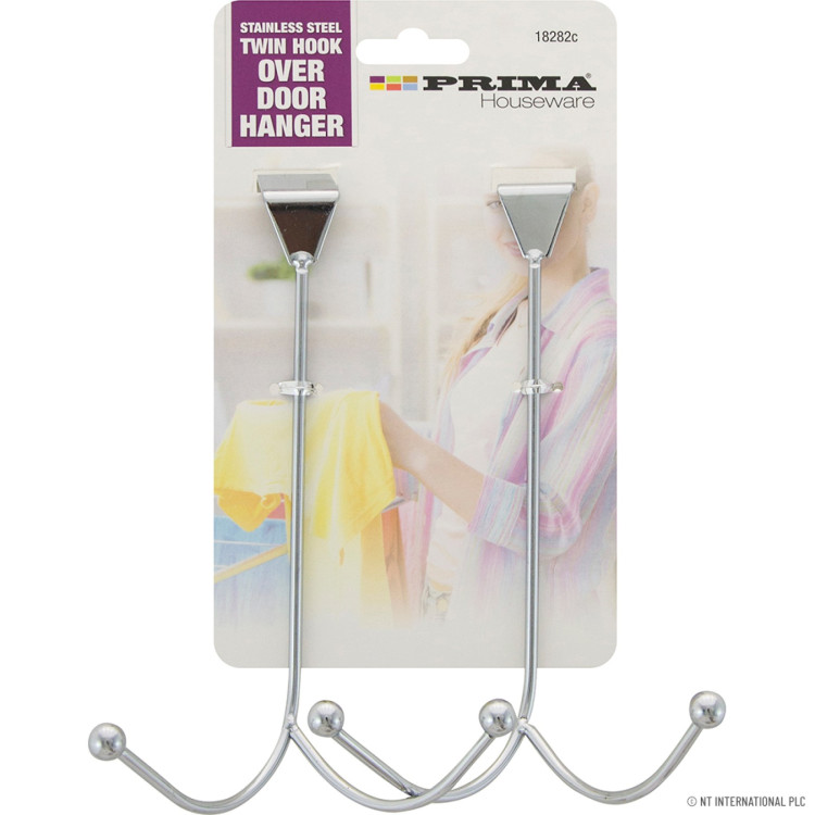 Prima 2pc S/S Over Door Hanger (Twin Hook)