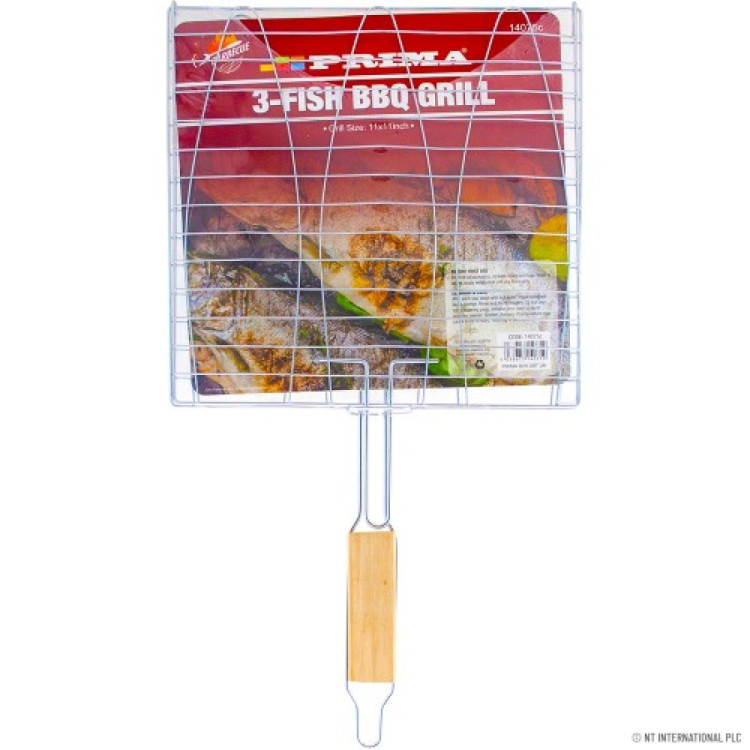  Prima 3-Fish BBQ Grill 28 x 28 x 53cm