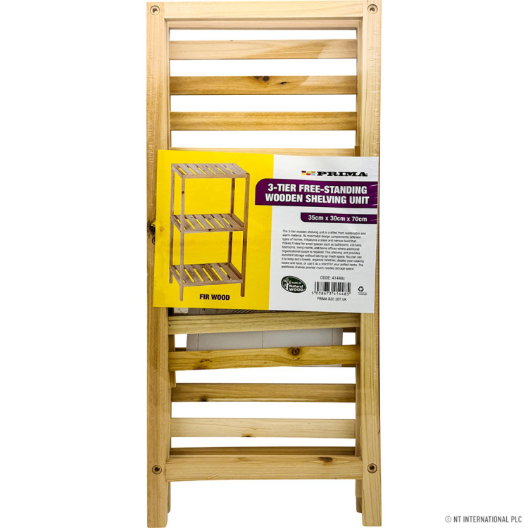 Prima 3 Tier Fir Wood Shelf 35*30*70