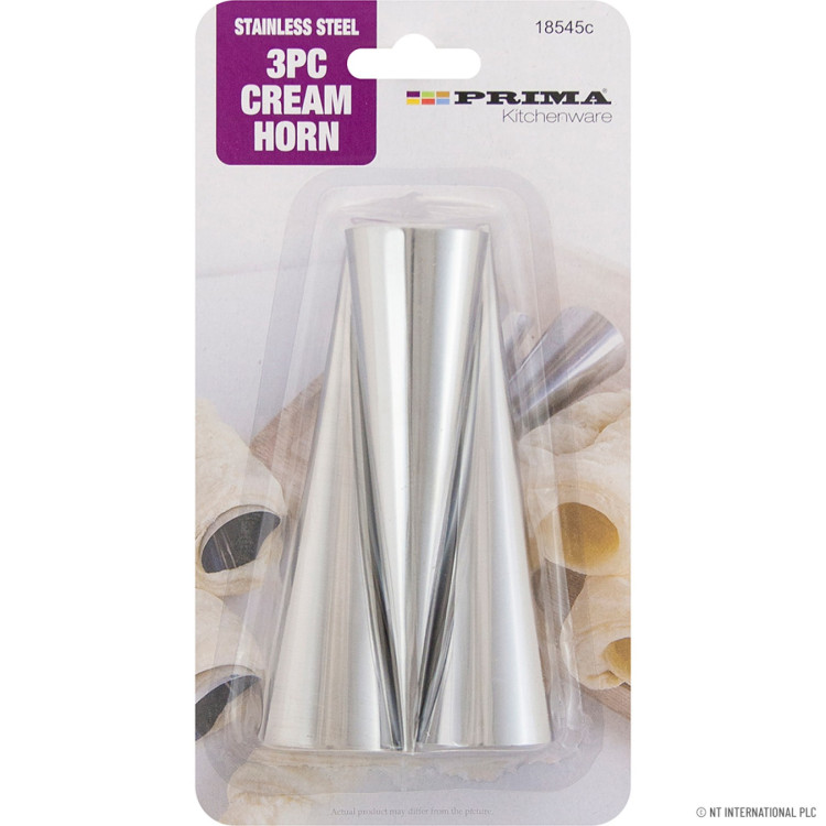 Prima 3Pc S/S Cream Horn 3.5X12.2Cm