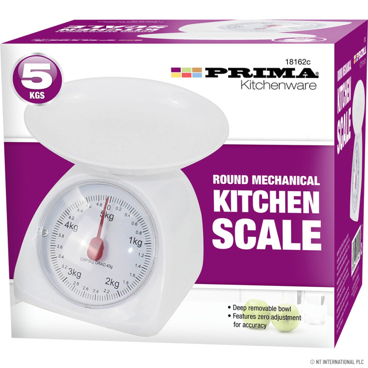 Prima 5kg Kitchen Scale Round Mechanical