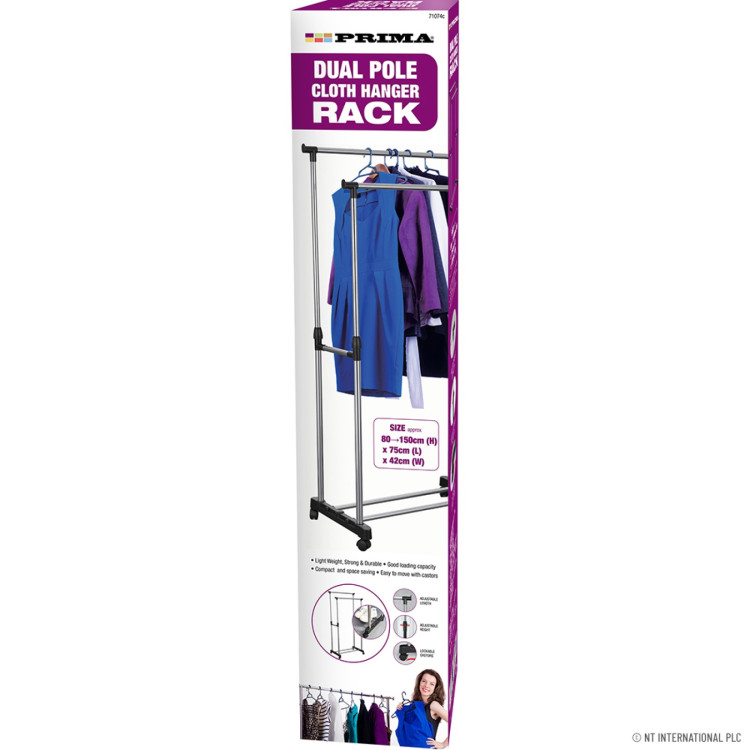 Prima Double Garments Cloth Hanger 80-150cm x 42cm