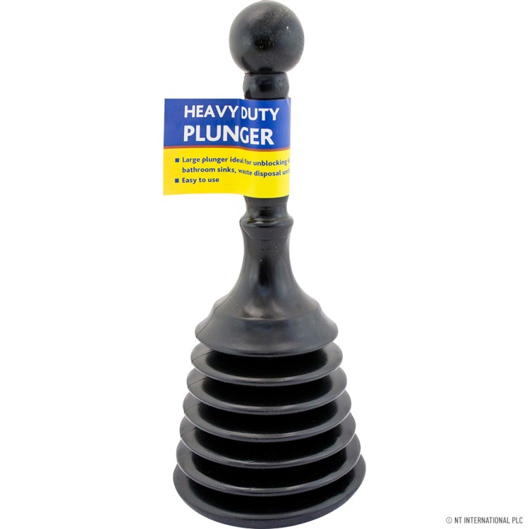 Prima Heavy Duty Sink Plunger - Black