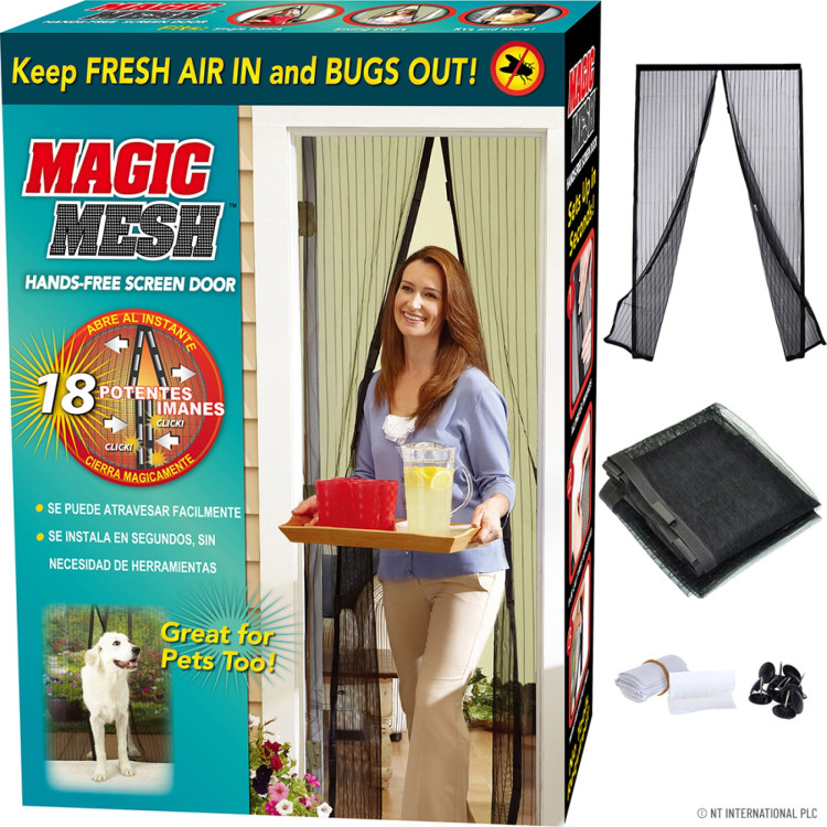 Prima Magic Mesh Insect Door Screen - Black