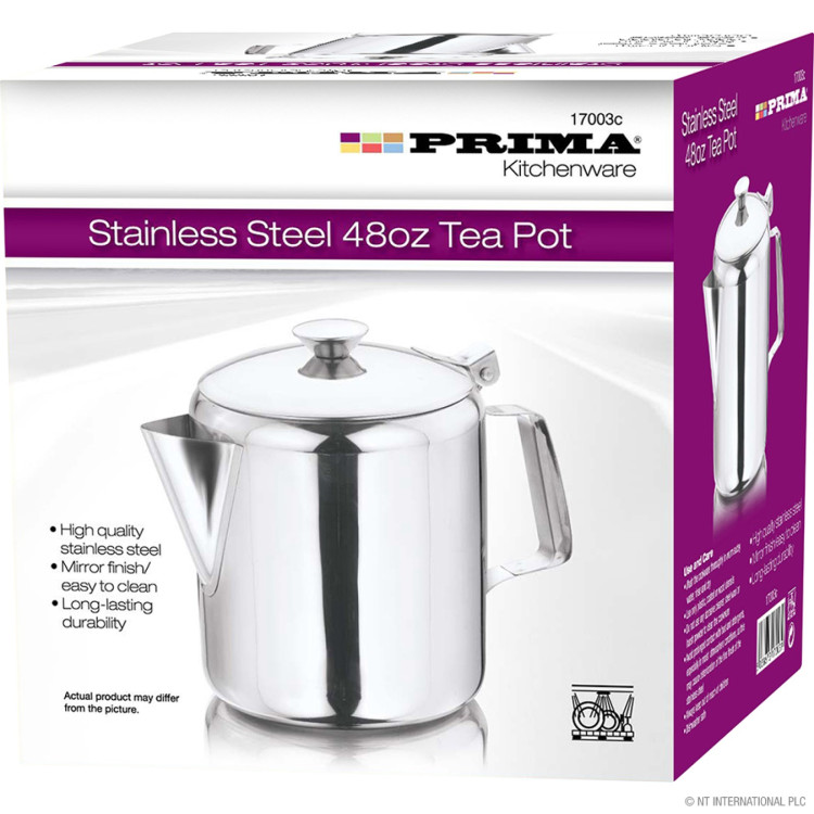 Prima Stainless Steel 48oz Tea Pot 1400ml